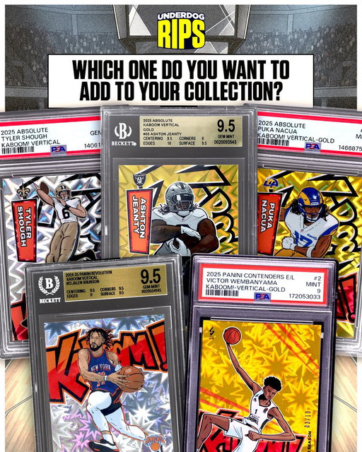 CARDS THAT LOOK STRAIGHT OUT OF A CARTOON 🎨🔥

🏀 Wemby
🏀 Brunson
🏈 Puka
🏈 Jeanty
🏈 Tyler Shough 