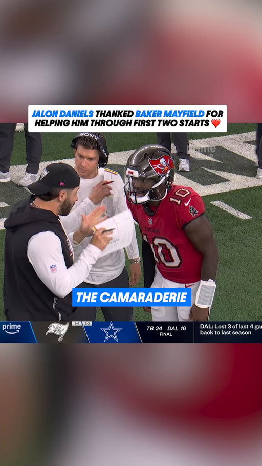 Baker Mayfield's leadership has not gone unnoticed by Jalon Daniels 🤝 #TNFonPrime 