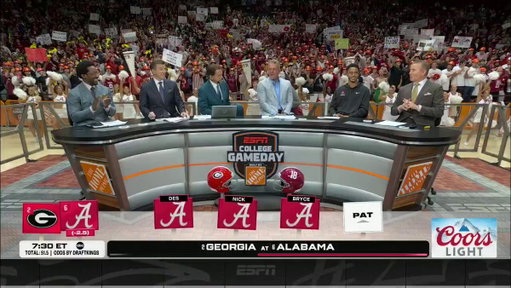 This has been a nice little morning here at Coleman Coliseum..  

There’s a bunch of DAWGS coming down the track that have DOMINATED every single team this season..  

GIVE ME GEORGIA TO BEAT ALABAMA  

SORRY BAHT IT COACH SABAN AND BRYCE YOUNG #CollegeGameDay 