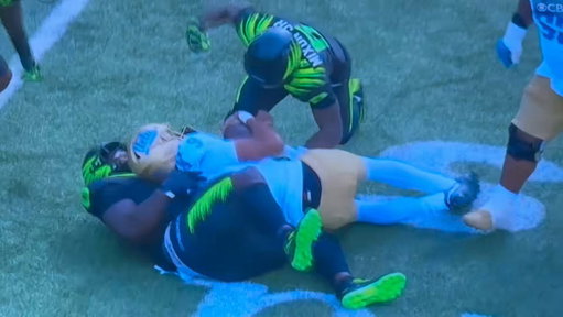 Here's the play that knocked out UCLA QB Nico Iamaleava for the rest of the year with a knee injury.  