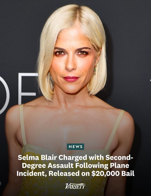 Selma Blair has been charged with second-degree assault after being arrested following a violent incident on a Delta flight.

• The actress posted $20,000 in bail, paid by credit card, and was released on Monday.

• Blair was arrested after she allegedly punched one flight attendant and bit another on a  Delta plane heading from Los Angeles to New York. Blair also attempted to open the plane door while in the air. Law enforcement was waiting for her at John F. Kennedy airport, where police took her into custody and transported her to a hospital for  evaluation. Two flight attendants reported injuries, with one receiving  treatment at a hospital.

• A representative for Blair told Variety: “Selma experienced a  medical emergency that led to the alleged conduct. Upon landing, she  received immediate medical attention and is currently in stable  condition.”

https://t.co/oiT68ZWb6l