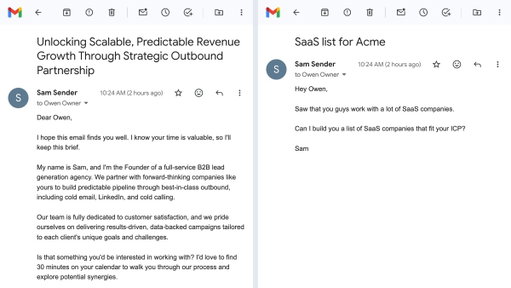 "Cold email doesn't work" vs. "Cold email changed my life": 