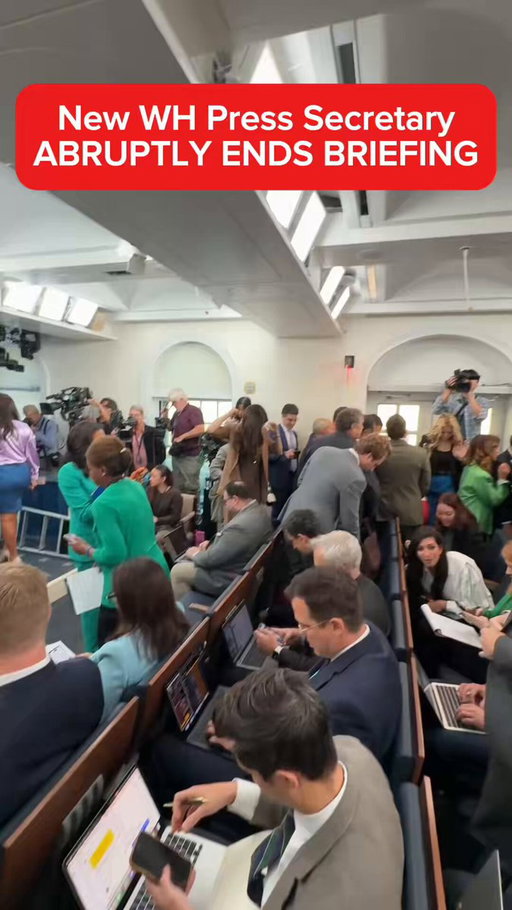 BREAKING: Our @lukeradel was in the room when the new White House Press Secretary Katie Zacharia delivered her first briefing… before she ABRUPTLY LEFT after taking only a few questions 
