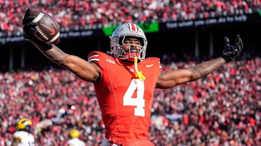 @PFF has revealed their first 2027 Mock Draft:

1.  TEN - WR Jeremiah Smith (Ohio State)
2.  LAC - CB Leonard Moore (Notre Dame)
3.  MIA - QB Drew Mestemaker (Oklahoma State)
4.  HOU - OT Trevor Goosby (Texas)
5.  TB - QB Dante Moore (Oregon)
6.  ARI - EDGE Colin Simmons (Texas)
7.  NO - WR Charlie Becker (Indiana)
8.  WAS - WR Cam Coleman (Texas)
9.  NYJ - QB CJ Carr (Notre Dame)
10.  PHI - EDGE Dylan Stewart (South Carolina)
11.  NYJ - DI Will Echoles (Ole Miss)
12.  NYJ - CB Ellis Robinson IV (Georgia)
13.  CLE - QB Austin Simmons (Missouri)
14.  ATL - OT Jordan Seaton (LSU)
15.  CIN - HB Jadan Baugh (Florida)
16.  PIT - QB Trinidad Chambliss (Ole Miss)
17.  CLE - EDGE Yhonzae Pierre (Alabama)
18.  SEA - G Greg Johnson (Minnesota)
19.  CAR - CB Ashton Hampton (Clemson)
20.  LV - WR Nick Marsh (Indiana)
21.  DAL - CB Kelley Jones (Mississippi State)
22.  DEN - TE Jamari Johnson (Oregon)
23.  CHI - DI A’Mauri Washington (Oregon)
24.  NE - LB Chris Cole (Georgia)
25.  DET - IOL Kade Pieper (Iowa)
26.  NYG - WR Duce Robinson (Florida State)
27.  JAX - S Brauntae Johnson (Notre Dame)
28.  BUF - S KJ Bolden (Georgia)
29.  BAL - TE Trey’Dez Green (LSU)
30.  MIN - LB Kyngstonn Viliamu-Asa (Notre Dame)
31.  KC - OL Cayden Green (Missouri)
32.  SF - OT Trevor Lauck (Iowa)
