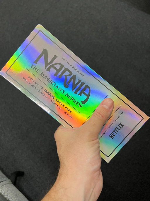 We caught a first look at the trailer for Greta Gerwig’s #Narnia: The Magician’s Nephew at an IMAX sneak peek event!

Stay tuned for more when the trailer debuts this afternoon. 