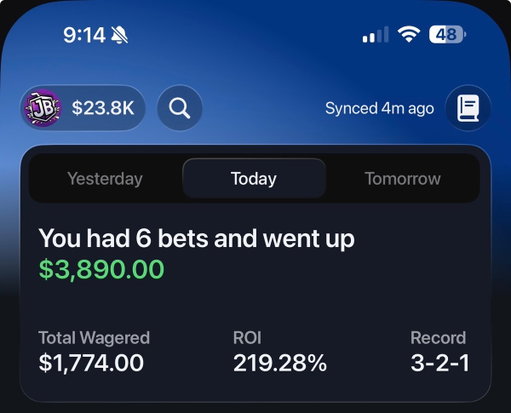 Yesterday was a $3,800 day for us 😎

Today might be even more fun. All 32 NHL teams are playing and we're firing off a ton of picks in our Discord.

You can join us free for 3 days 👇
https://whop.com/checkout/plan_ZJDCRKQKuo5W3 