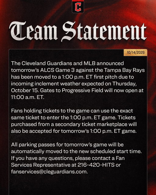 An update on tomorrow's game.

#GuardsBall | #StandGuard 