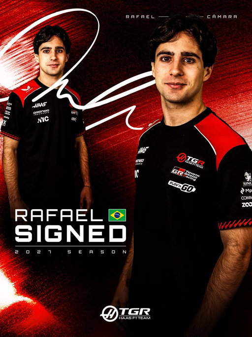 Signed, sealed, delivered. 🇧🇷✍️

We're excited to announce the signing of Rafael Câmara on a multi-year contract.

The Brazilian racer will make the step up to Formula 1 at the start of the 2027 season.

#HaasF1 #F1 
