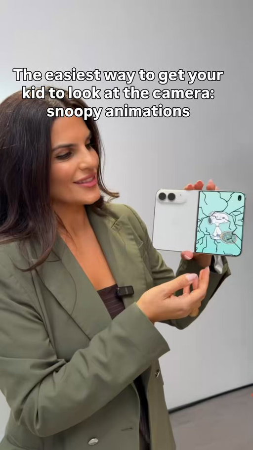 iPhone Duo pre-order starts tomorrow at 5AM PT📲

@Apple just solved the biggest problem with taking family photos: getting kids to actually look at the camera👀

Kid Cue uses the double screen on iPhone Duo to play Snoopy animations so your kid will finally look at the camera 

#iphoneduo #appleupdate #applerelease