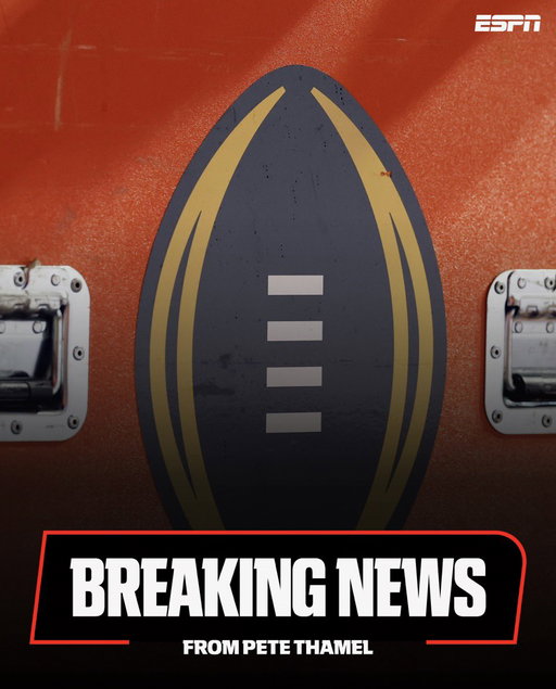 Sources: The College Football Playoff is nearing a deal to expand to 24 teams, per sources. The new format will start in 2027 and is expected to come together in the near future, pending final approvals. 