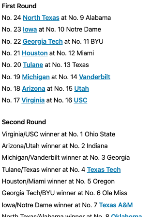 Here is what a 24-team College Football Playoff would have looked like in 2025, with two rounds of on-campus games:

https://t.co/Mqdv5K2Uar 