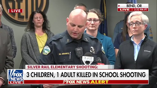 BREAKING: The youngest victim of the deadly Oregon elementary school shooting was just 5 years old.

Bend Police Chief Mike Krantz confirmed during a press conference that the three children killed in the attack were ages 5, 8 and 11. A teacher was also killed.

A 7-year-old child and a 54-year-old teacher were hospitalized with critical injuries.

Get the latest information about the tragic shooting at Silver Rail Elementary School on the Fox News app: https://t.co/ISpW9Fc0R3