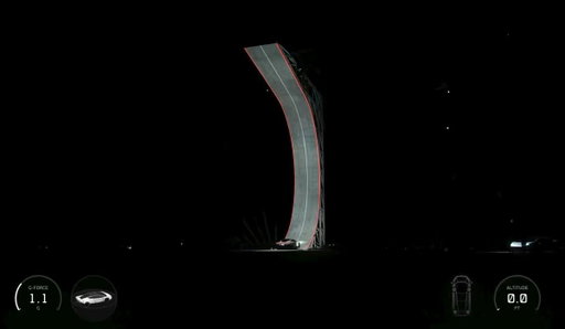 BREAKING: Tesla's next-generation Roadster launches off a ramp before hovering back down to the ground during its unveiling event. 