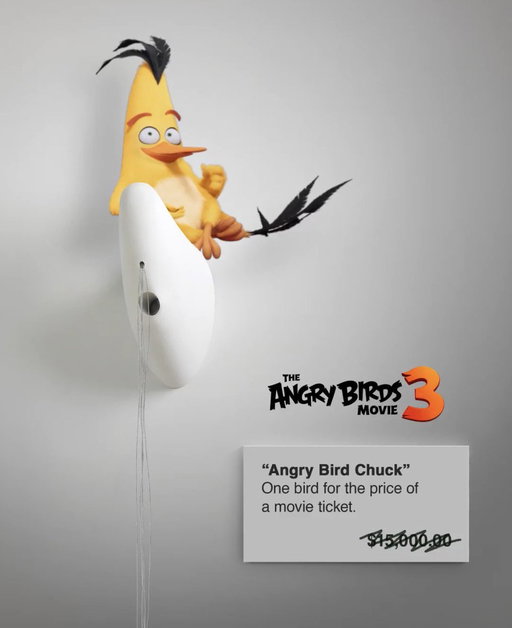 New ‘ANGRY BIRDS 3’ poster referencing the Kelly Clarkson/mechanical-bird drama. 