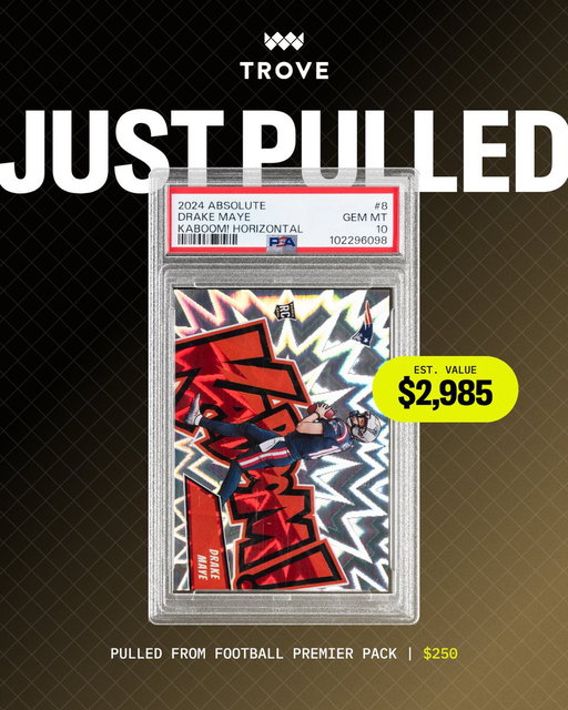 Nearly 12× the pack price in one pull 🤯

This PSA 10 Drake Maye rookie Kaboom just came out of a $250 Football Premier Pack 👀 
