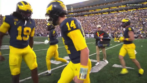 Bryce Underwood was right there waiting to celebrate with Tommy Carr. 