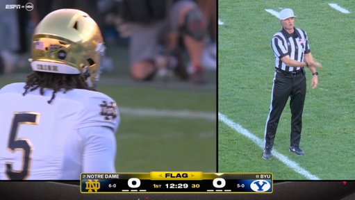 Notre Dame EDGE Boubacar Traore was ejected against BYU for targeting less than 3 minutes into the game.

This is the hit that led to the ejection: 