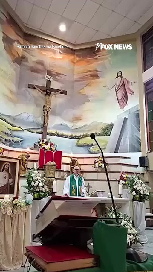 A priest is fatally struck by a falling wooden crucifix while preparing Communion during a livestreamed church service in Ecuador.

Father Patricio Alfredo Sánchez Molinari is conducting Mass in Guayaquil when the large crucifix suddenly falls onto him.

The horrifying incident is captured during the live broadcast.

More on the tragic incident and what led up to it: https://t.co/UQ9Q9AWKjN