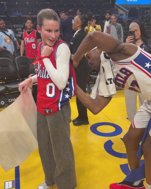 A reaction worth more than a thousand words 😮🥹

VJ Edgecombe made this fan’s night unforgettable last season!

Wear & share your favorite threads on social media for NBA Jersey Day tomorrow... then tune in for @AmericanExpress NBA Tip-Off Tuesday, 10/20 at 3pm/et on NBC and Peacock.