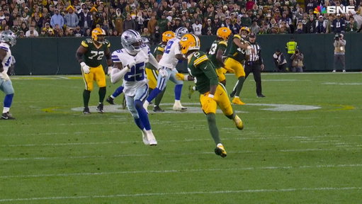 Joey Porter Jr. was with him step-for-step 

DALvsGB on NBC/Peacock
Stream on @NFLPlus 