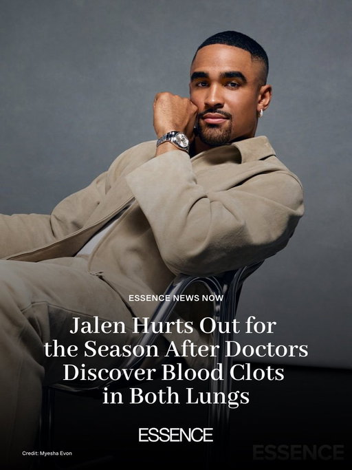 Sending love and prayers to Jalen Hurts. 

The Philadelphia Eagles quarterback will miss the remainder of the NFL season after being diagnosed with blood clots in his lungs.

According to a statement released by the Eagles and his agent, Nicole Lynn, Hurts is currently stable and undergoing treatment. Thankfully, doctors expect him to make a full recovery.

Football can wait. Your health comes first, always.

We're wishing you strength, healing, and a speedy recovery, Jalen.