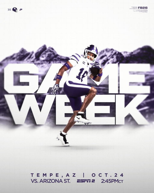 GAME WEEK.

🆚 Arizona State
🏟️ Mountain America Stadium
⏰ 2:45 PM CT
📺 ESPN2
🔗 https://linktr.ee/kstatefootball 