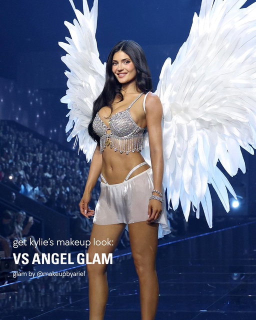 get kylie’s @VictoriasSecret angel glam 🪽🤍  shop now: https://kyliecosmetics.com/collections/kylies-vs-angel-glam-look 
