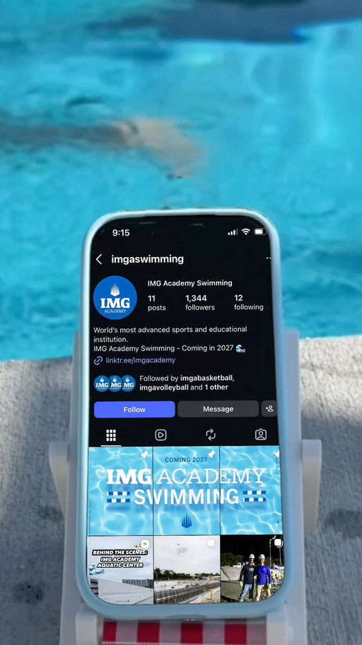 Poolside views just got better. 🌊📱

With a new Olympic-caliber Aquatic Center, elite swimming training, and a program focused on developing the next generation of student-athletes, we're making waves in 2027.

Follow along as we get closer to welcoming swimmers to IMG Academy! 