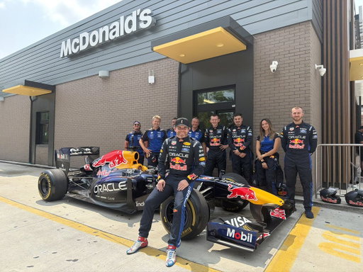I didn’t have this on my bingo card either. Got a call to be a part of a really fun project with @redbullracing and @McDonalds ! The RB7 looks and sounds fantastic. So much fun working with the folks @redbull ! Even got a McFlurry out of the deal #F1 