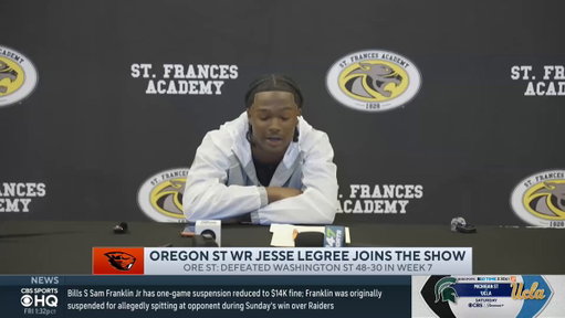 The moment Jesse Legree announced that he will be staying at Oregon State for the 2027-28 season: 