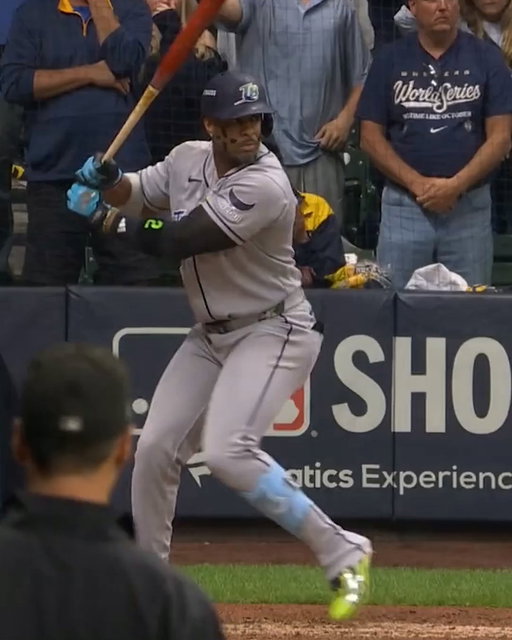 Swing or no swing?

Did Yandy Diaz go around on the final out of Game 2? 