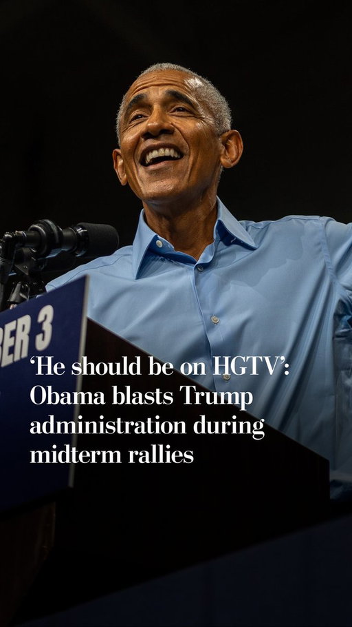 Former president Barack Obama returned to the campaign trail on Oct. 24, sharply criticizing the Trump Administration and Republicans' willingness to go along with him. Democrats have embraced Obama as an effective messenger in the final weeks of midterm campaigns.

Read more: https://t.co/vmtlNoVtO5
