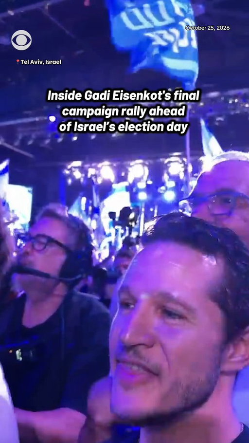 Israel will hold its first parliamentary elections since the October 7, 2023 terror attacks on Tuesday.

Former Israeli military chief Gadi Eisenkot is Prime Minister Benjamin Netanyahu’s main challenger in the race. CBS News’ @DovLieber reports from Eisenkot’s final campaign rally before election day.