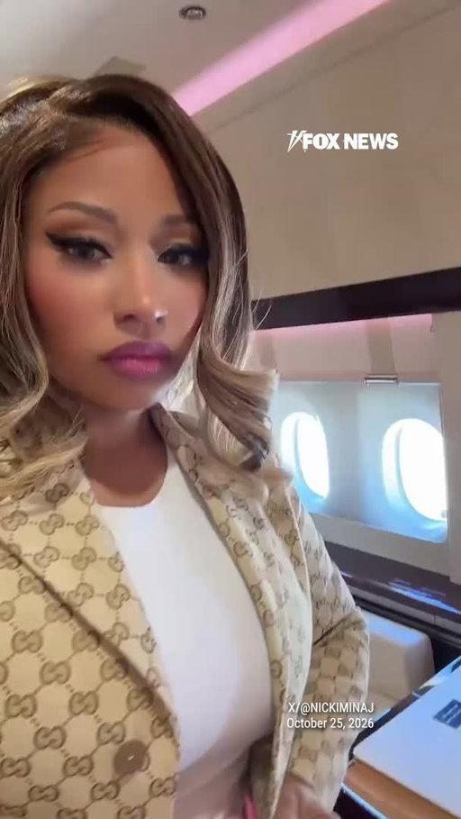 Nicki Minaj takes fans inside Air Force One before joining President Trump at his Michigan rally.

The rapper shares a behind-the-scenes video from aboard the presidential aircraft, giving followers a rare glimpse inside as she travels with the president to Michigan ahead of the midterm elections.

Minaj joined Trump on the campaign trail as Republicans made a push to rally voters ahead of Election Day, taking the stage at the Michigan event after traveling aboard Air Force One with the president. @NICKIMINAJ