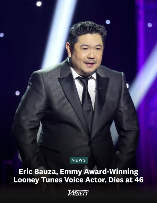 Eric Bauza, the Emmy Award-winning voice actor behind Looney Tunes characters like Bugs Bunny and Daffy Duck, died Sunday at his home as a result of hypertensive cardiovascular disease, according to Los Angeles County Medical Examiner records. He was 46.

https://t.co/Cm54o0h4kk 