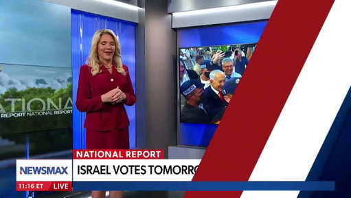 Israeli voters are deciding between the electoral blocs of Prime Minister Benjamin Netanyahu and former IDF Chief of Staff Gadi Eisenkot with an October 7th inquiry being a major issue for voters. NEWSMAX's Sarah Williamson reports from Tel Aviv. @SarahWNews 