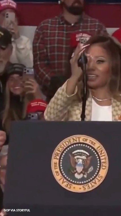 Nicki Minaj at Michigan rally: "We love Trump, we love Trump, we love Trump." 