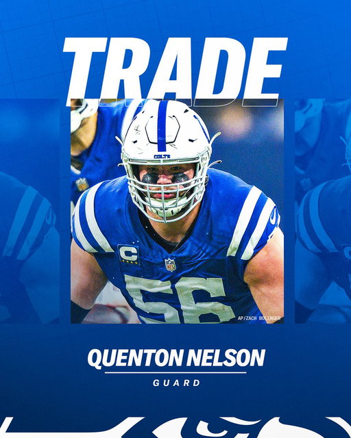 We've agreed to a trade with the Colts for G Quenton Nelson, pending physical.

Read more » https://t.co/WP3pFRGkF1 