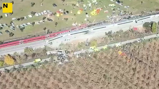 Two trains collided in Toledo, Spain.

Dramatic aerial footage captures the chaotic aftermath at the scene of the crash. 