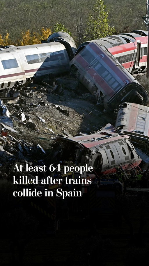 Two trains collided on a high-speed railway in central Spain, killing more than 60 people and injuring dozens more, authorities said Wednesday.

Emergency services in Castilla-La Mancha said that as of Wednesday morning the death toll had risen to 64. https://t.co/I0UhpFLnmh 