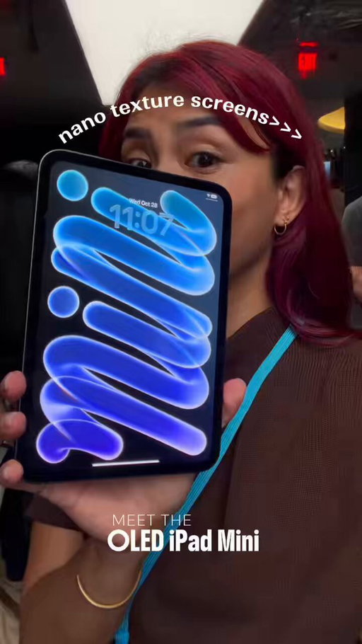 bro i want it! The new OLED iPad Mini now has a nano texture screen option and i luv. More on this soon- full vid is coming! #isadoestech #appleevent 