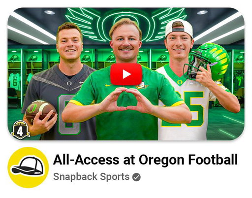 All-Access with the most iconic brand in college football — @oregonfootball 

Live now on YouTube #ScoDucks 