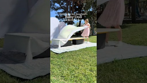 Setting up my daughter's Baby Doll 3rd birthday party