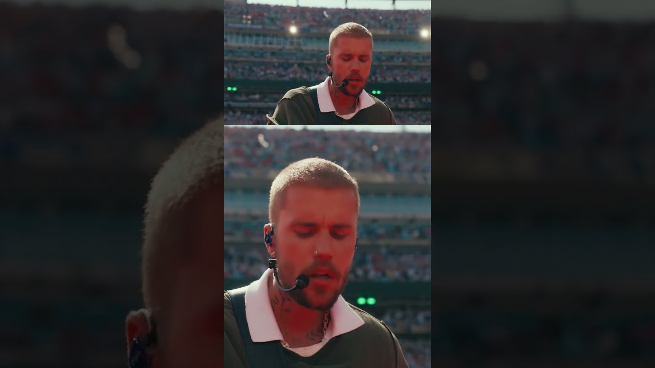 Justin Bieber performing at the Topps Halftime Show 🏟️ ✨ #FIFAWorldCup