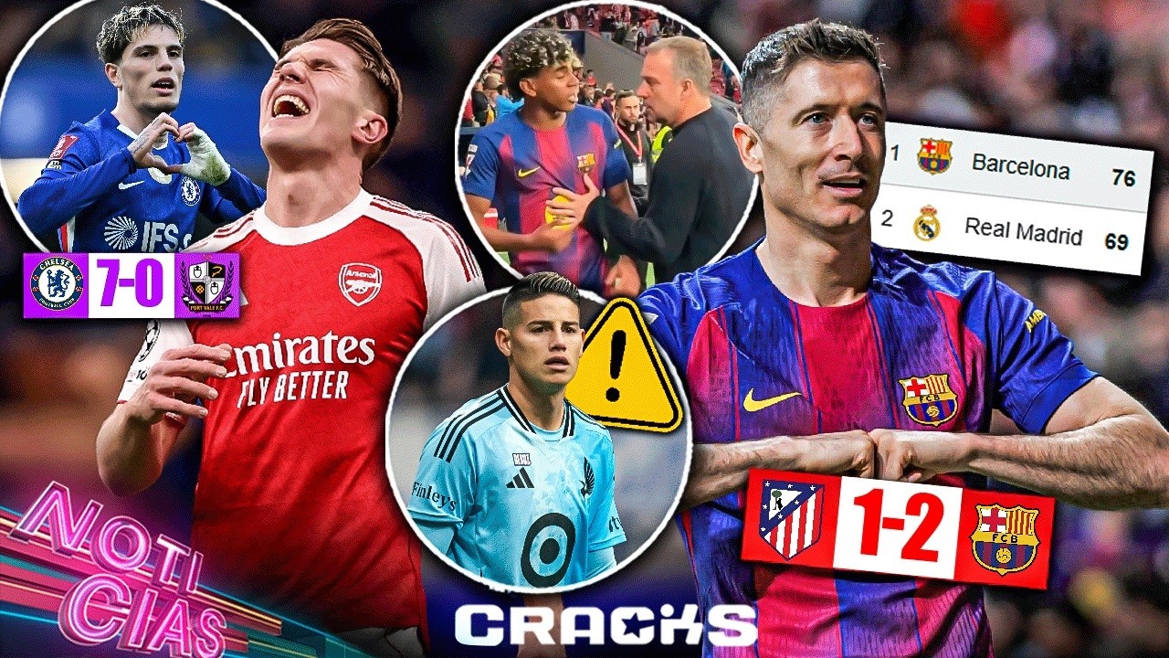 Barça a 7 puntos; Lamine enfadado | Arsenal FUERA; Chelsea hace 7 | Mbappé señalado | Alerta James