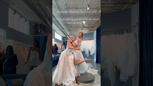 Trying on wedding gowns for fun 🤍