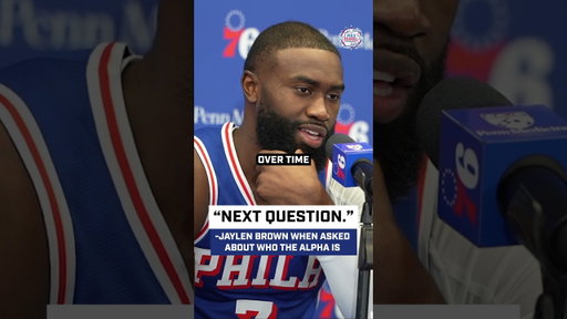"Next Question" -Jaylen Brown when asked who the Alpha is 😬