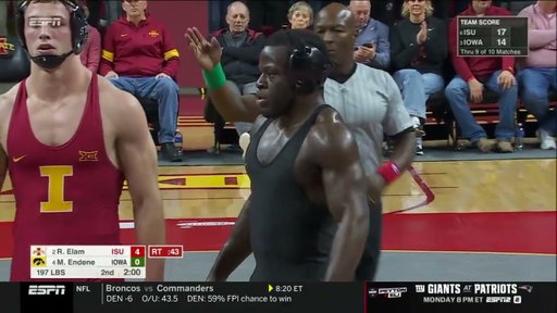 Iowa State's Rocky Elam vs. Iowa's Massoma Endene (197lbs) | 2025-26 Big 12 Wrestling