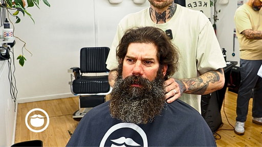 After a Year of No Haircuts He Finally Visits the Barber for a Transformation