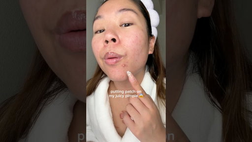 putting patch on my juicy pimple 😱 # #acne #skincare #pimplepatch #skincareroutine